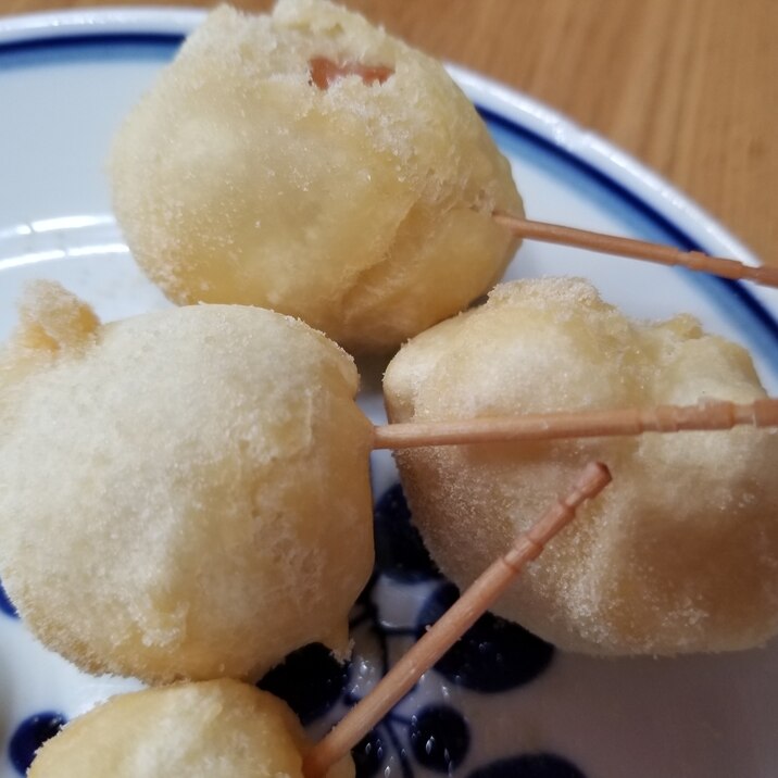 魚肉ソーセージでミニホットドッグ